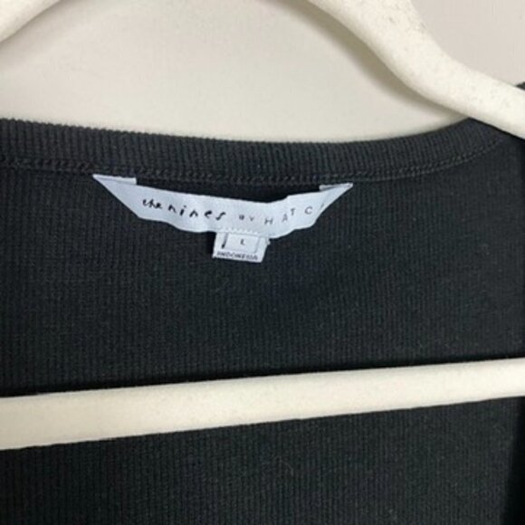 The Nines by HATCH Maternity Black Ribbed Long Sleeve Midi Dress Size Large - Picture 4 of 8